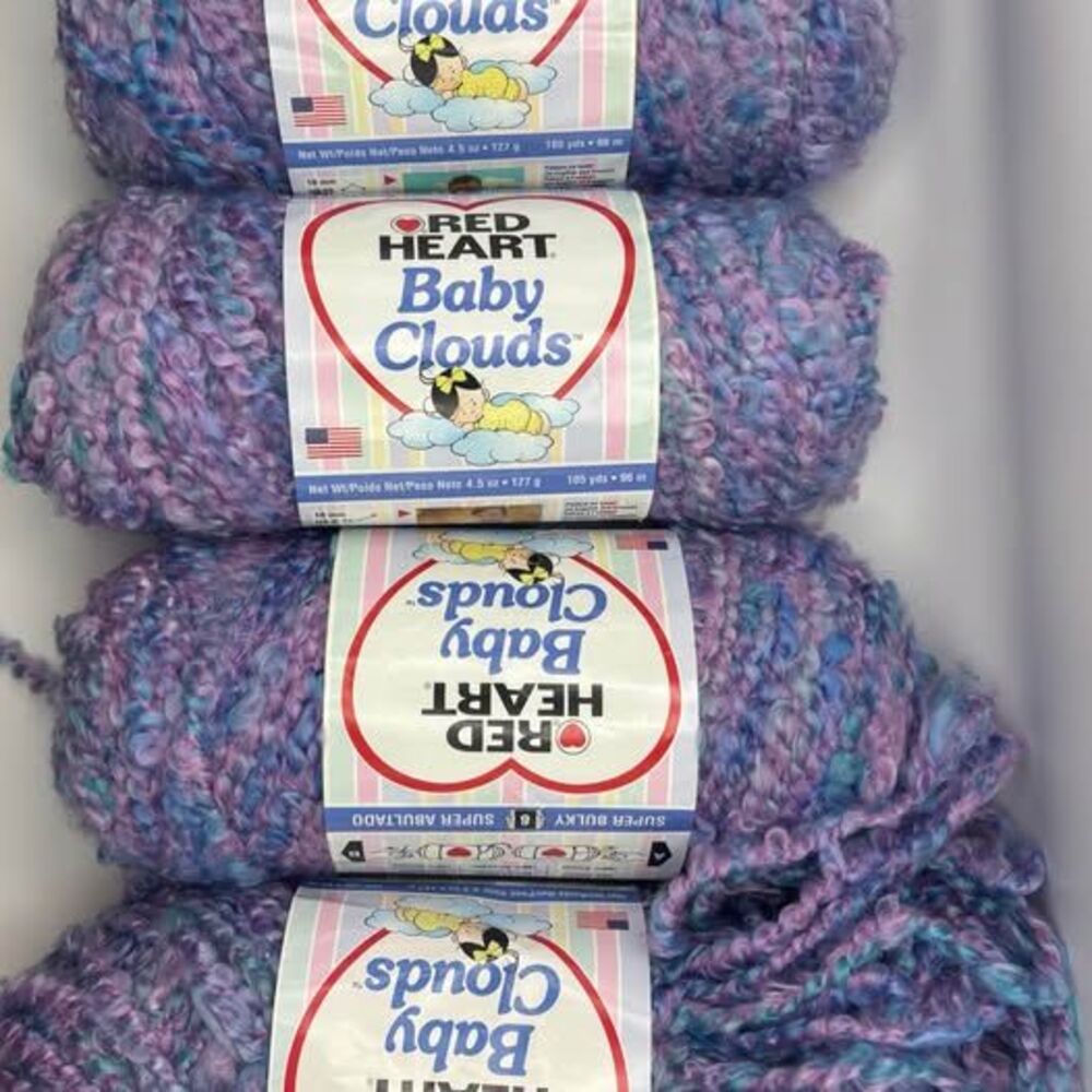 Red Heart Baby Clouds 7 Skein Yarn Lot